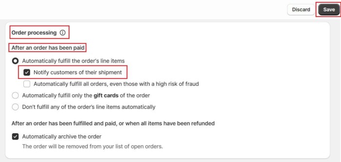 Automatically fulfil orders in Shopify