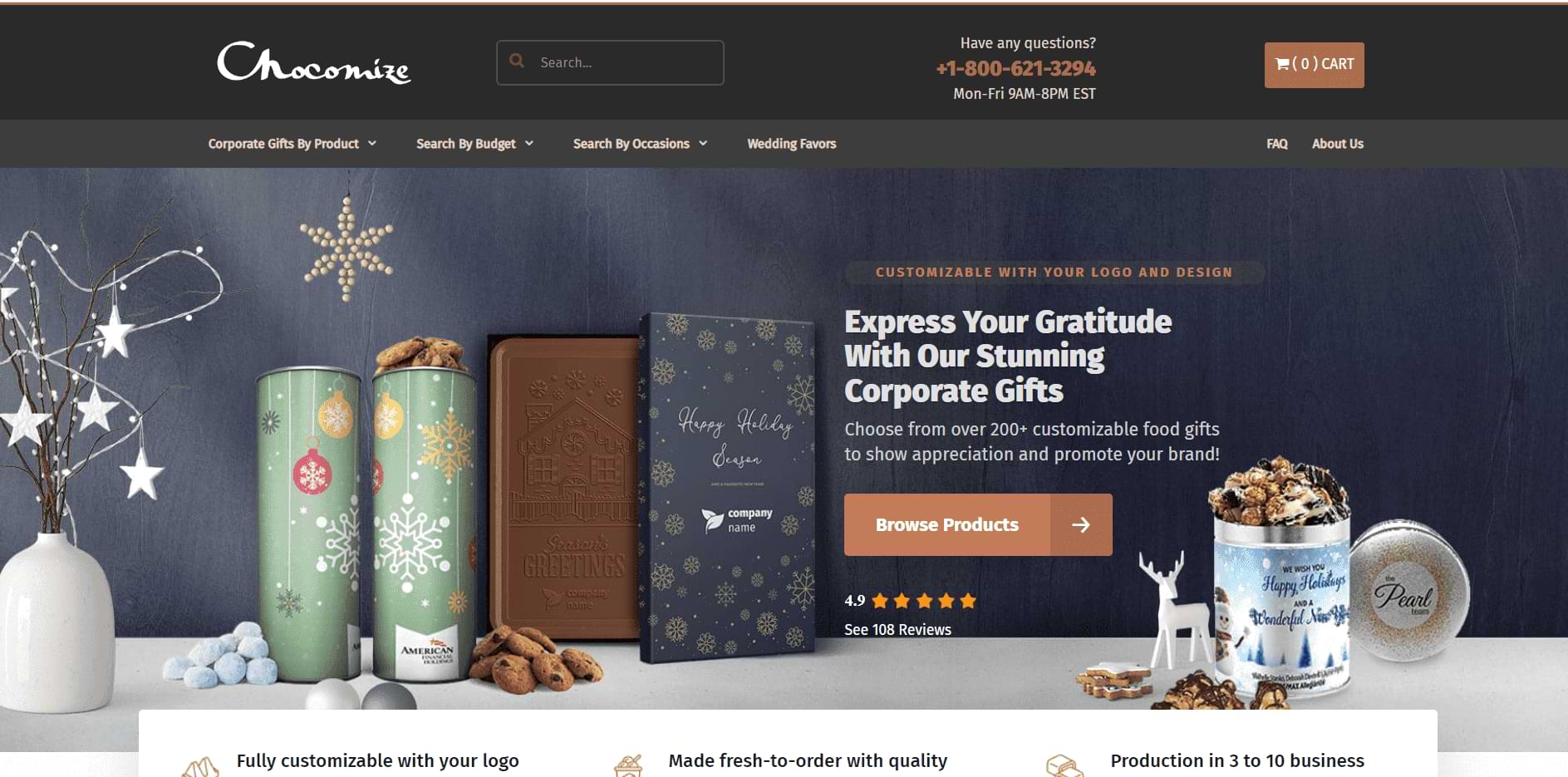 Chocomize - B2b online store example