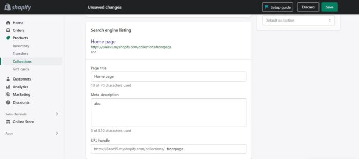 How to Change Meta Description Shopify Collection Pages