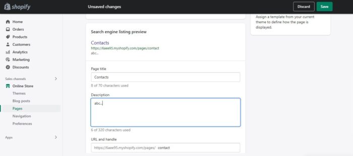 How to Edit Meta Description in Shopify Pages