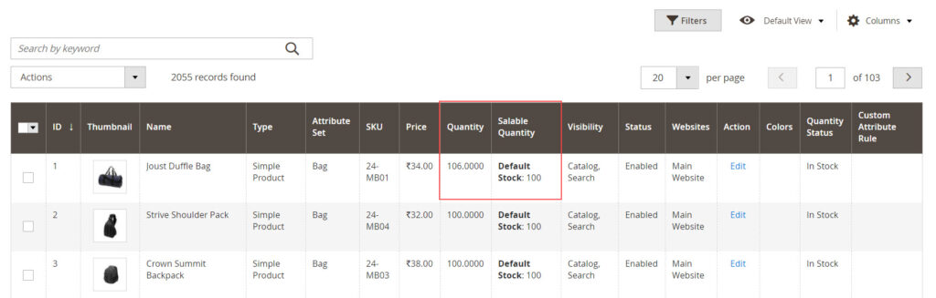 How to get Salable Quantity