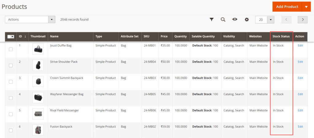 How to Add Stock Status Column in Product Grid in Magento 2