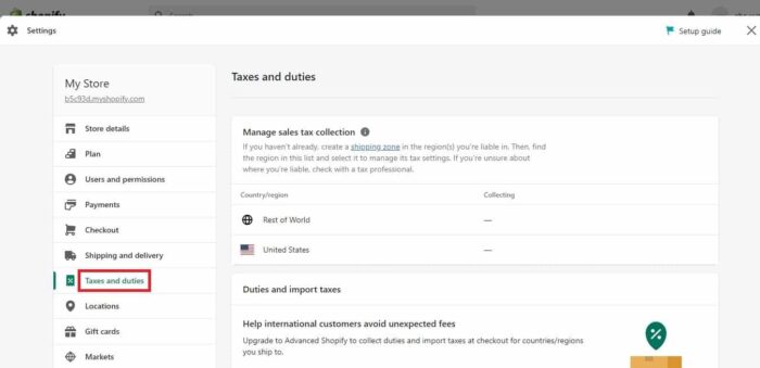 Steps to Set Up Tax in Shopify