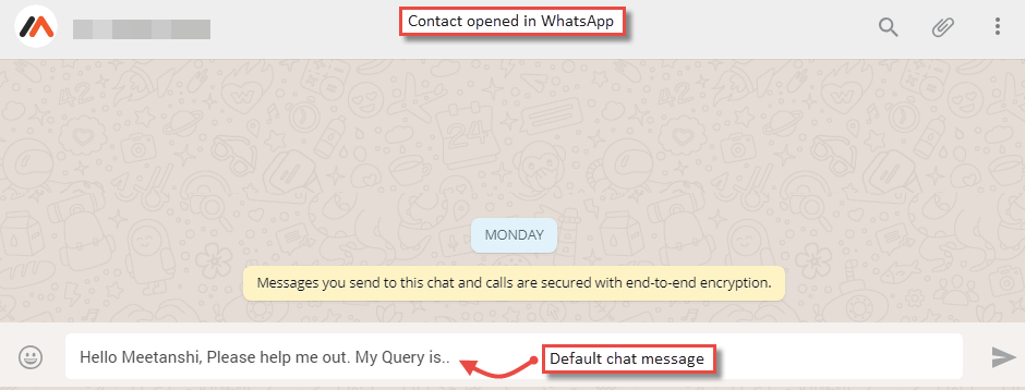 Contact message in Whatsapp 