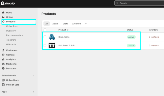 Shopify metafields in products