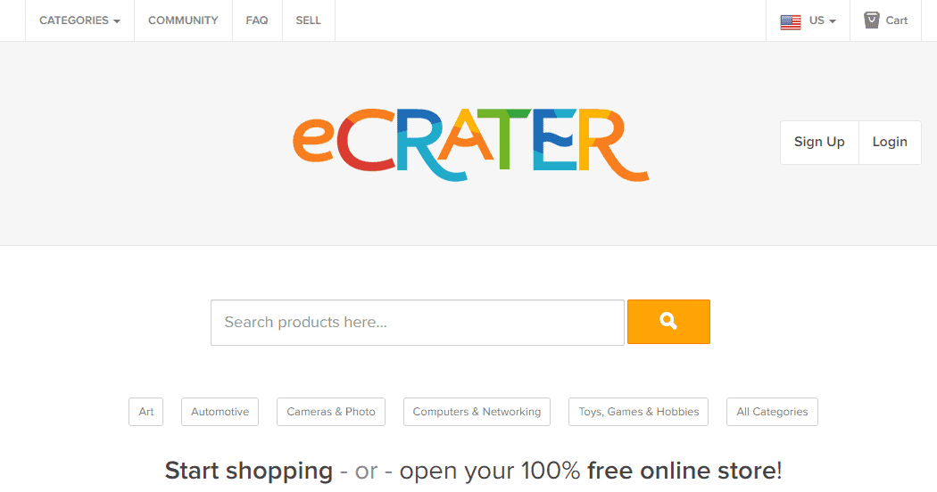 eCrater - alternative to ebay