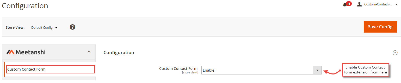 Configure Custom Contact Form Magento 2