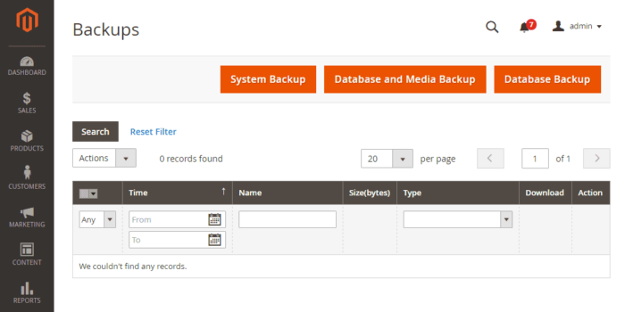 Backups in Magento 2