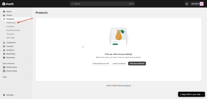 Product collections in Shopify