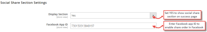 Social Share Section Settings