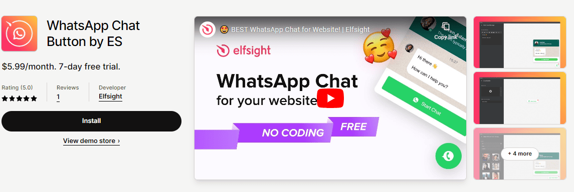 WhatsApp Chat Button for Shopify by ES