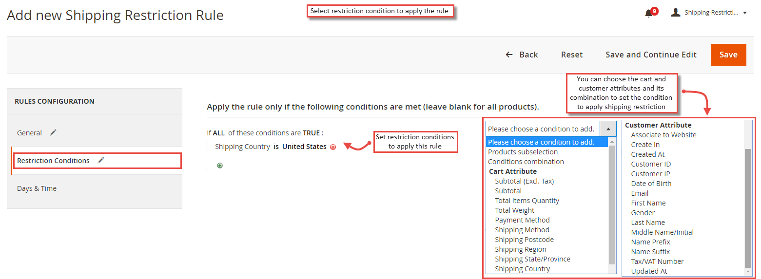 Configure Shipping Restrictions