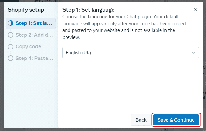 Select language in Facebook Chat setup