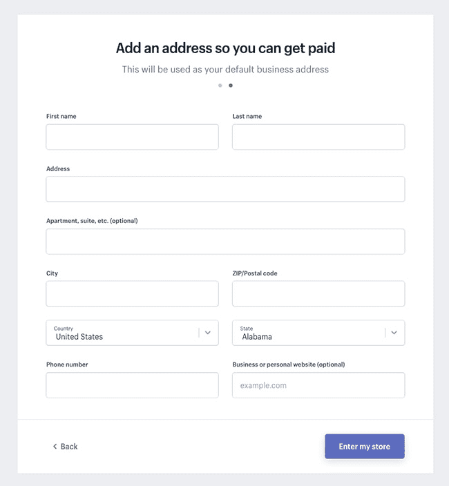 Add an address to Shopify