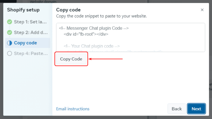 Copy Facebook chat widget code