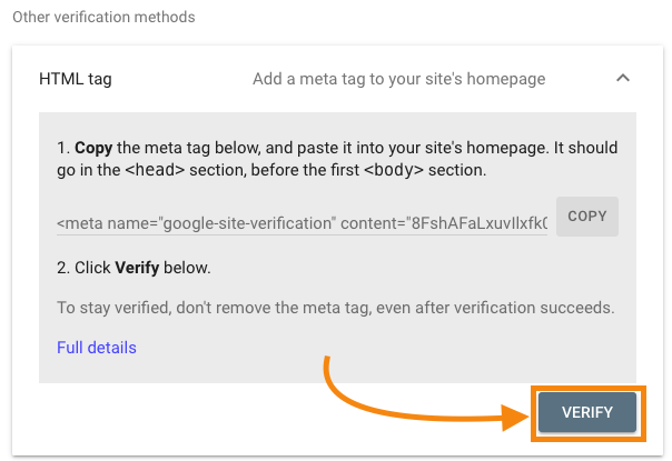 Verify GSC Property for Magento 2 Store