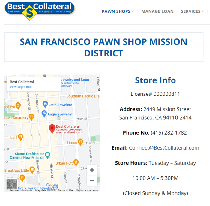 Example of local on page SEO