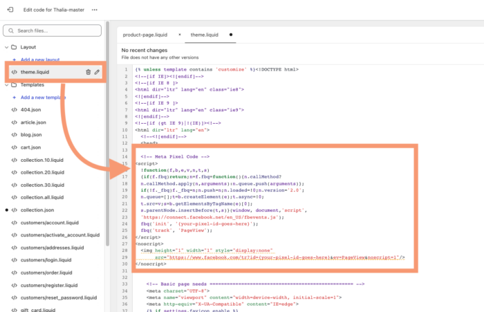Add Facebook Pixel to Shopify Manually