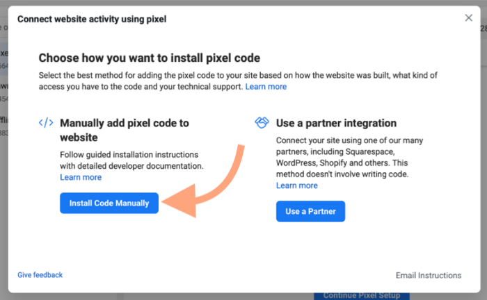 Install Facebook code manually in Shopify