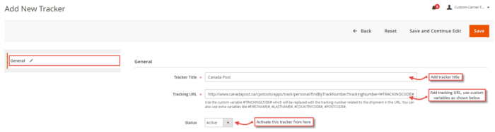 Add New Tracker in Magento 2