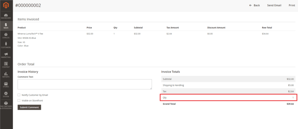 Add Quantity Field in Invoice Total in Magento 2 Admin Panel