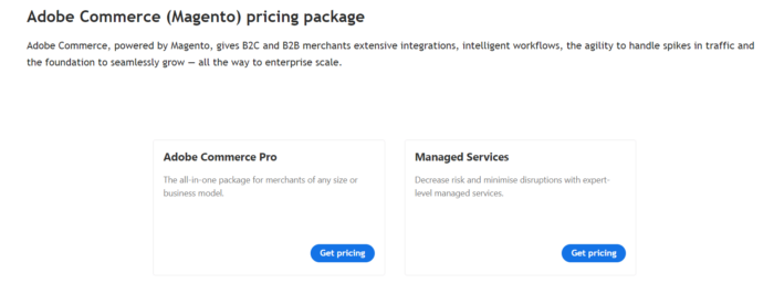 Adobe commerce pricing