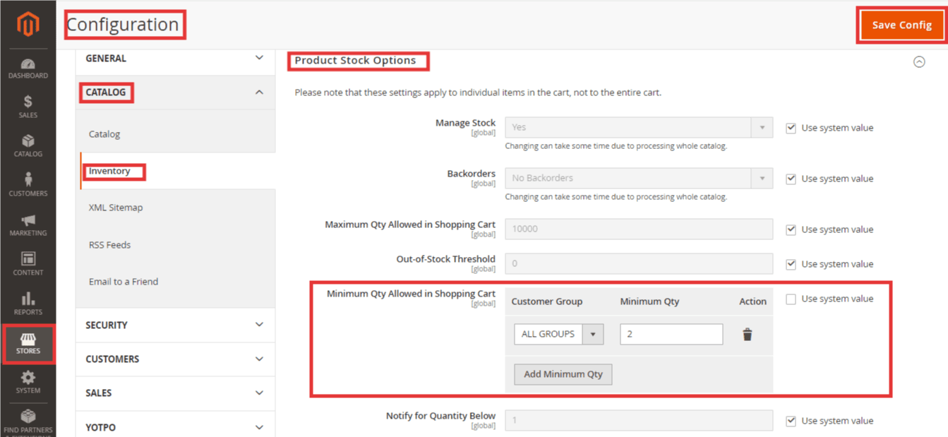 Configure Minimum Quantity Allowed in Magento 2