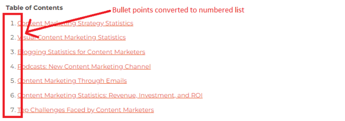 Convert Bulleted List to Numbered List Using Chrome Bookmarklet