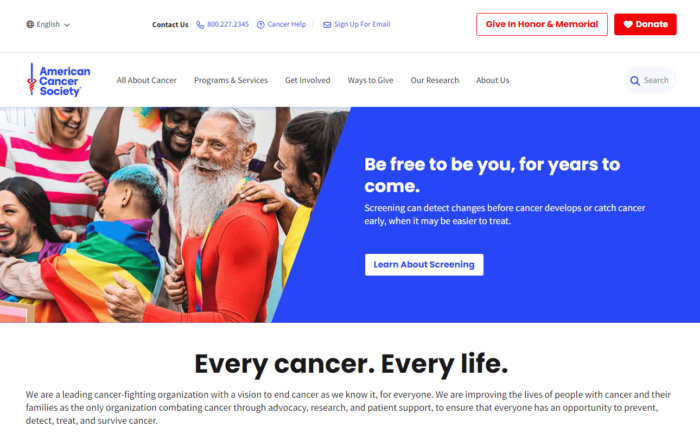 Cancer.org - Healthcare brand using Shopify 