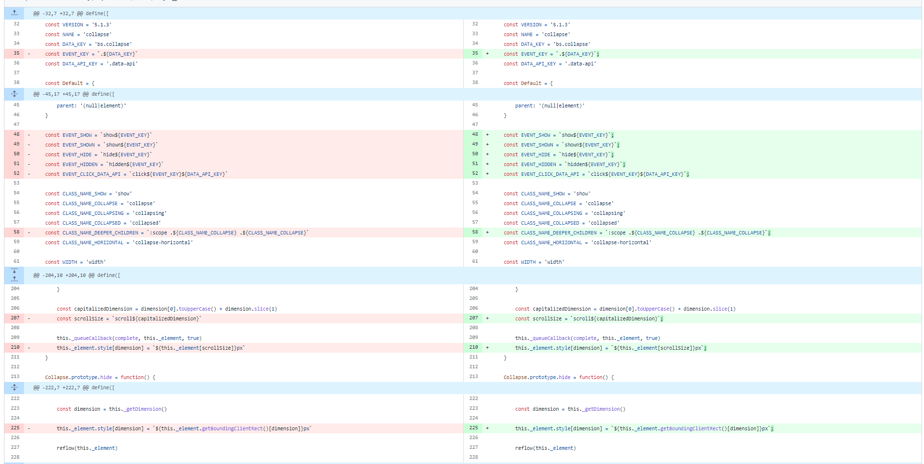 Change Collapse Js File