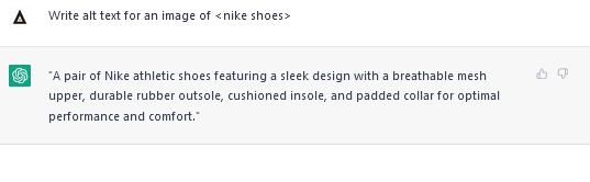 ChatGPT for SEO - Prompt to generate ALT text by description