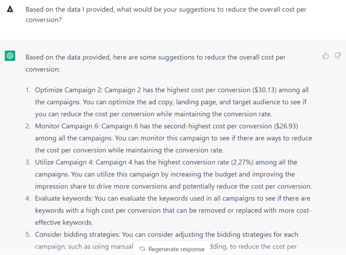 ChatGPT for Google ads - suggestions