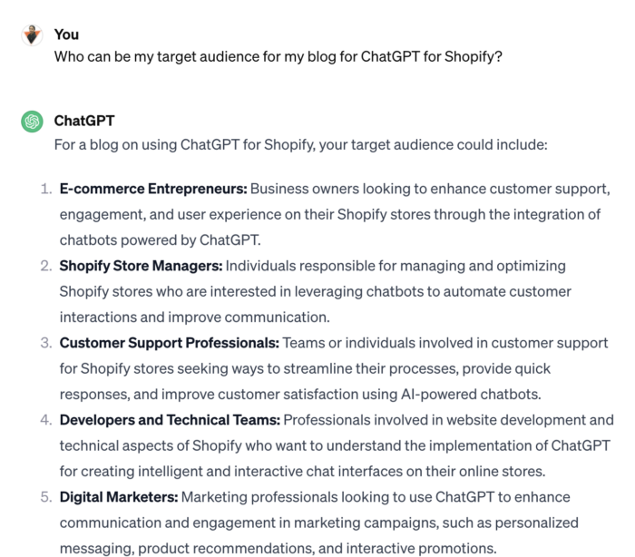 ChatGPT for Shopify