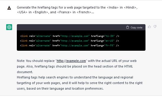 Generate Hreflang Tags using ChatGPT for SEO