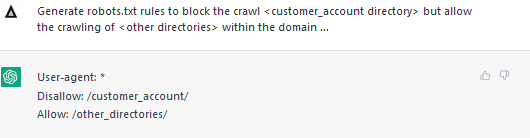 ChatGPT Prompt for Technical SEO - Generate Robots.txt Rules