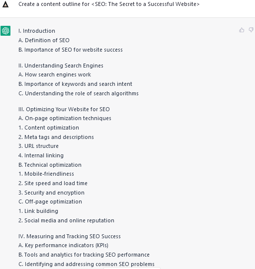 ChatGPT SEO Prompt to Generate Content Outline