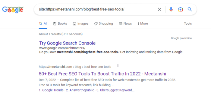 SEO Bookmarklet to Check Current Page Index Status