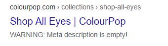 Collection page title and meta description