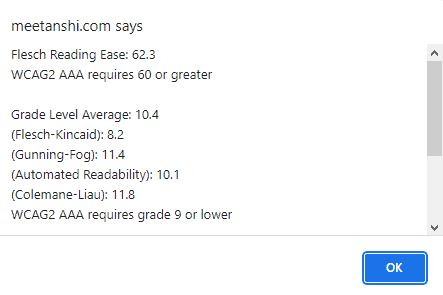 SEO Bookmarklet for Measuring Content Readability