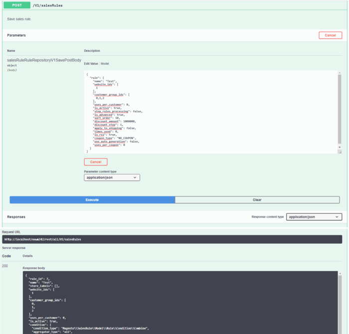 Magento 2 API Request to Create a Cart Price Rule