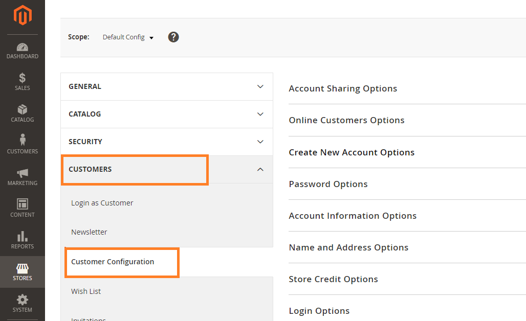 Customer configuration