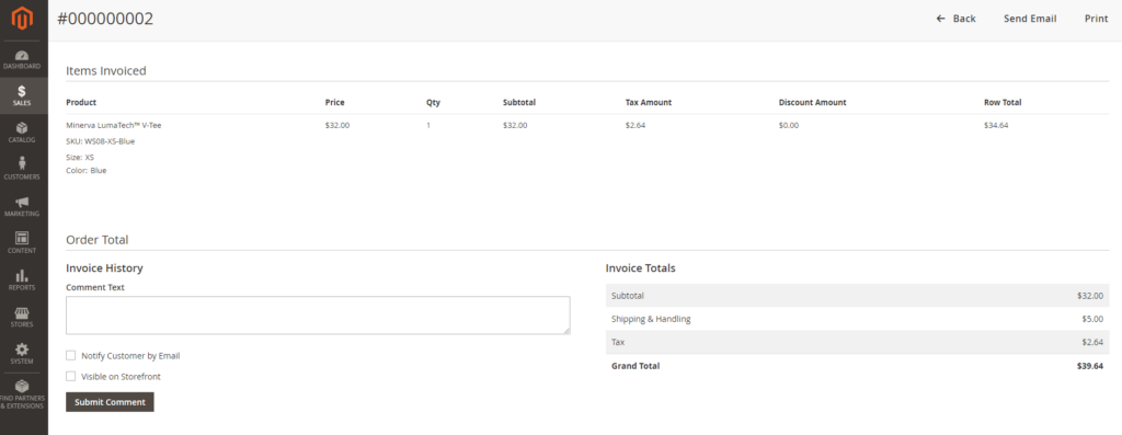 Default Invoice Total in Magento 2 Admin Panel