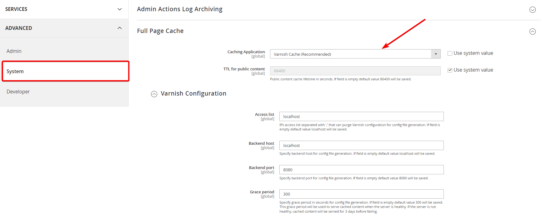 Enable varnish cache to reduce initial server response time in Magento 2