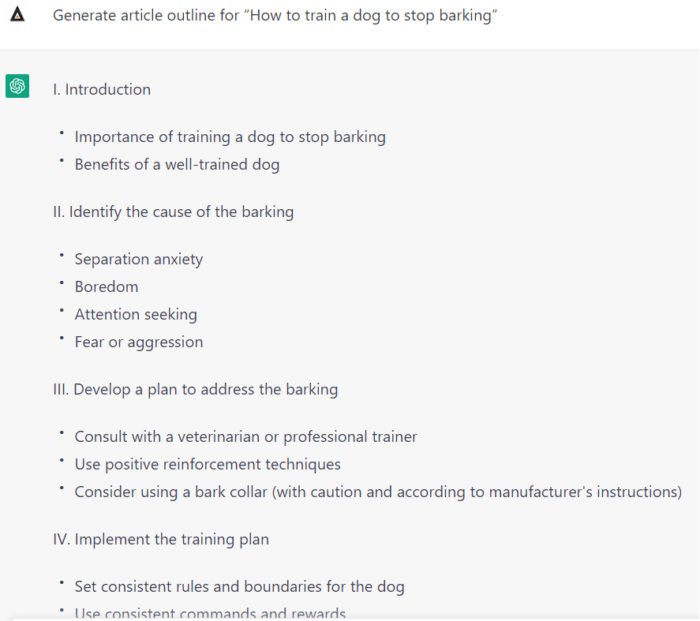 Generate content outline for a topic using ChatGPT