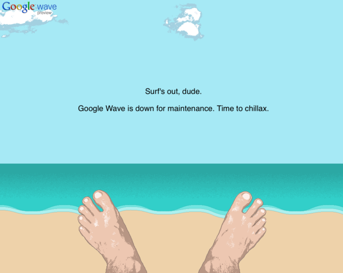 Google Wave - example maintenance page