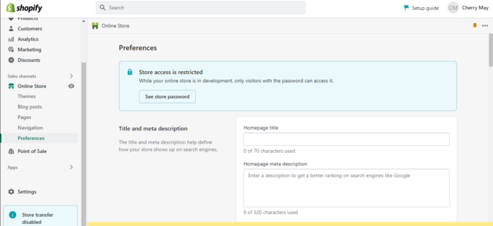 How to Set Password & Message for Shopify Store