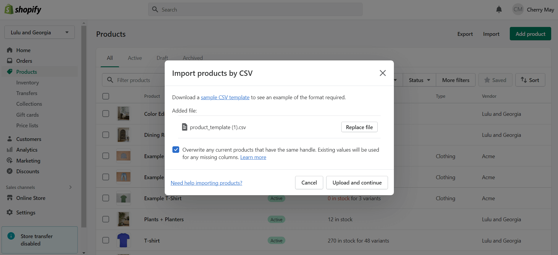 Import Products by CSV