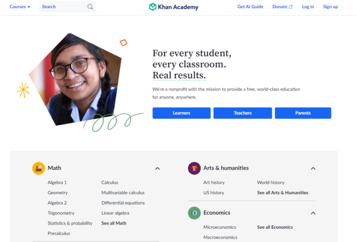 Khan Academy - Ed-tech brand using Shopify 