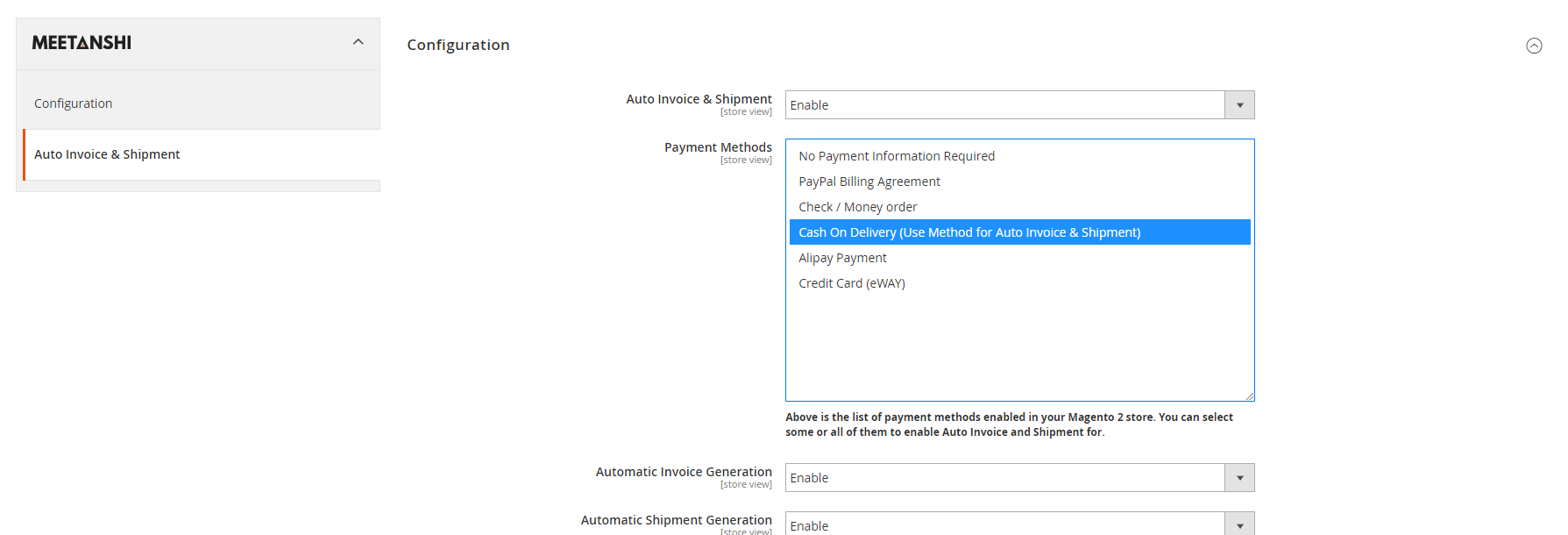 Magento 2 Auto Invoice and Shipment - Configuration