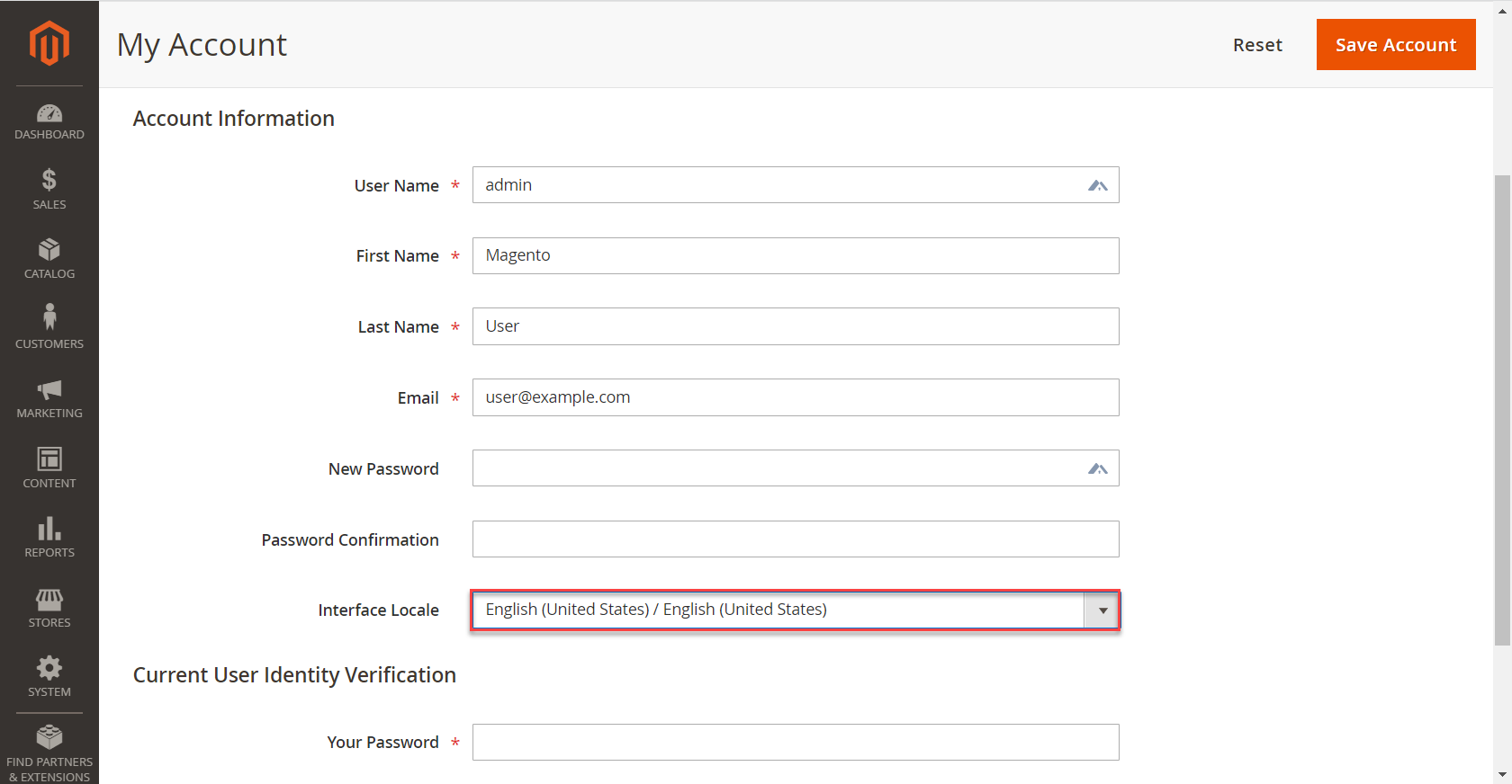 Change Admin Panel Language in Magento 2